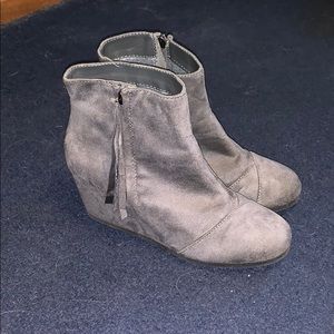 Grey suede wedges